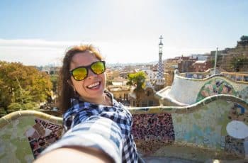 Selfie in Park Guell Barcelona