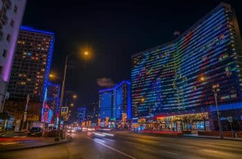 Arbat Street in Moscow at Night