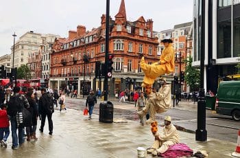 Street Performers put on a show in london