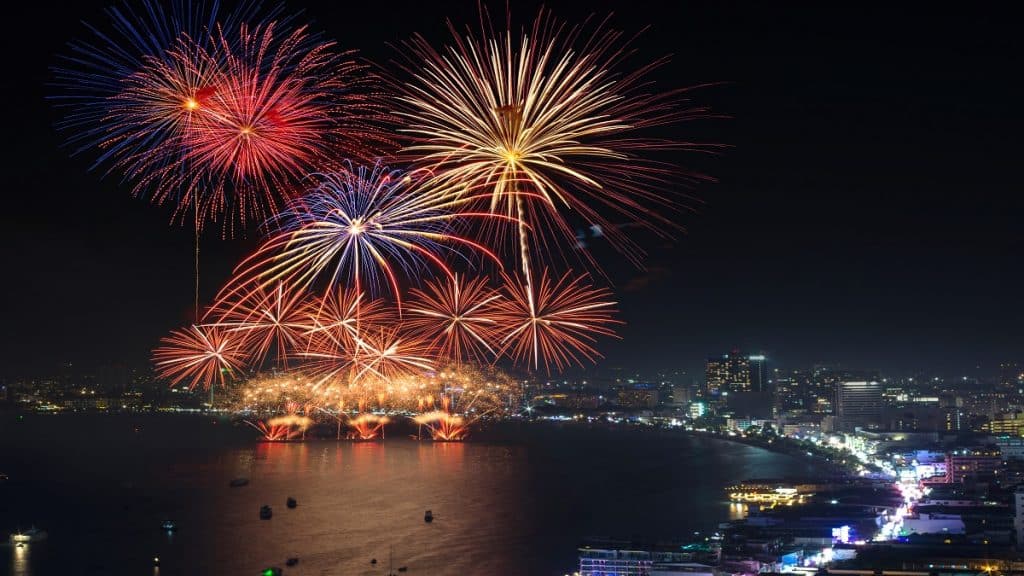 pattaya cityscape sea beach view, thailand