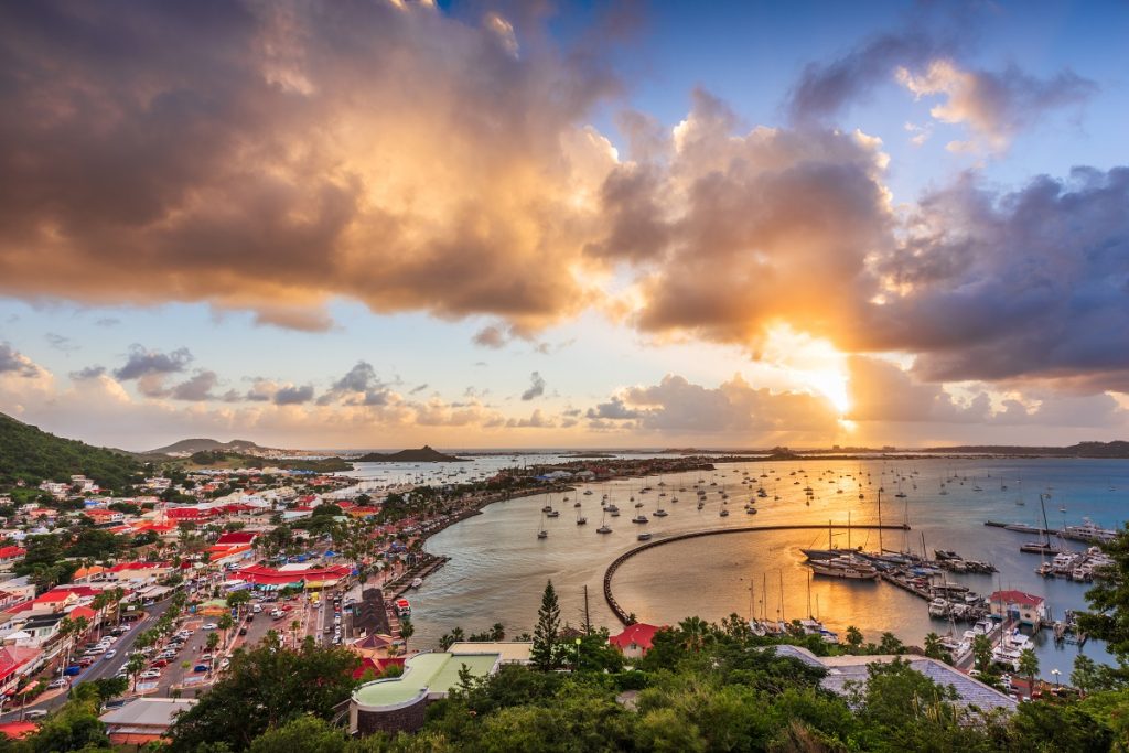 Marigot, St. Martin town skyline